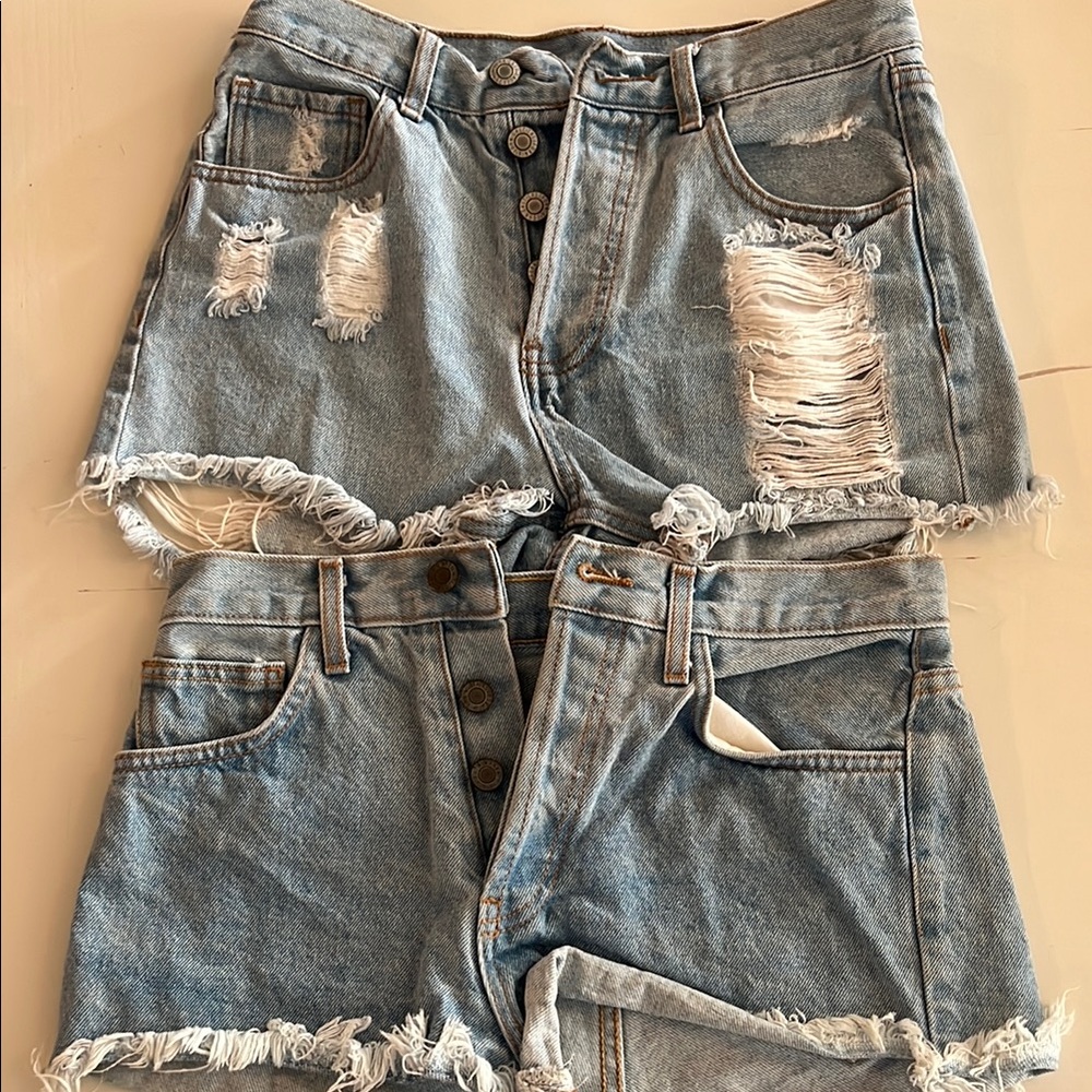 Distressed Denim Shorts